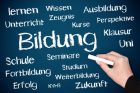 Bildung - Konzept Tafel blau